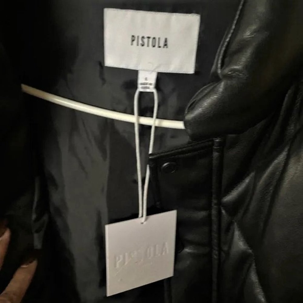 (60% OFF) PISTOLA Callista LEATHER FAUX QUILTEDJACKET/VEST BLACK MSRP $280 - Picture 7 of 10